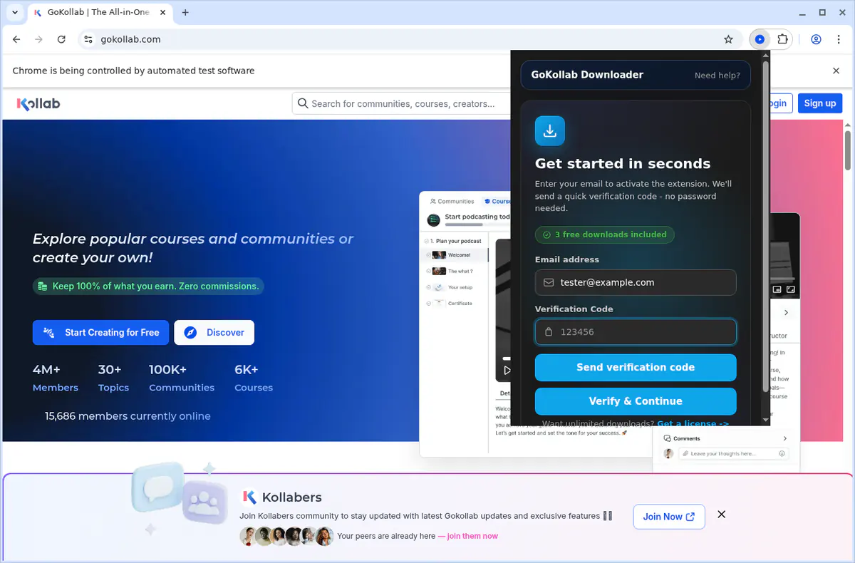 Gokollab Video Downloader browser extension screenshot 4